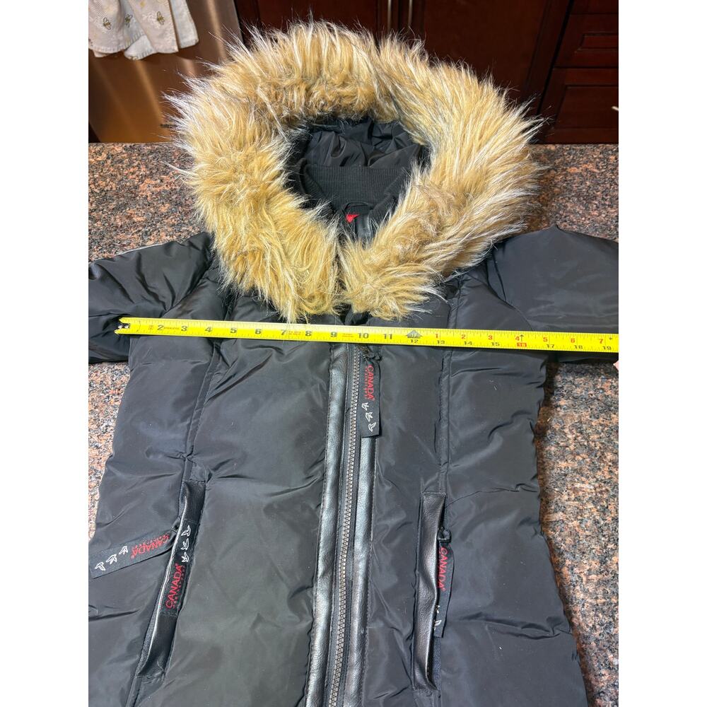 Canada Weather Gear Womens Black Long Parka Fur Trim Size S - Picture 3 of 14